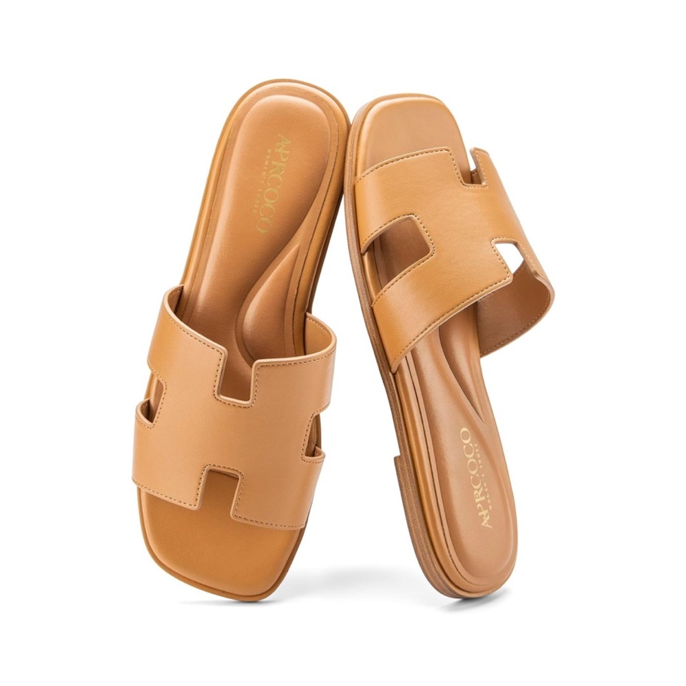 Brand new Tan Slide Sandals size 6.5